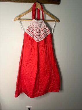 lilly pulitzer ross halter dress EUC LILLY PULITZER Ross Halter Dress, True Navy Charleston Eyelet, Blue, Sz 4